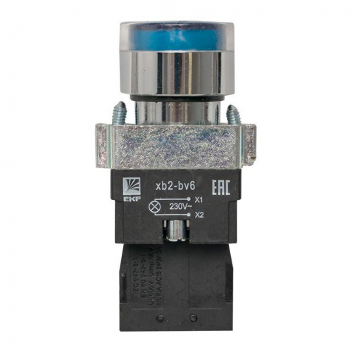 Кнопка BA61 с подсветкой 230В син. NO PROxima EKF xb2-bw61-230 фото 4