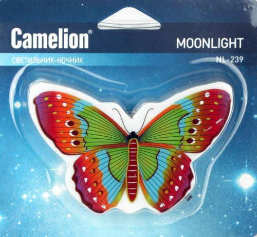 Светильник светодиодный NL-239 "Бабочка" 220В ночник с выкл. зел. Camelion 13814 фото 8