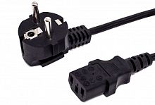 Кабель питания CEE 7/7-С13, 3х0.5, 220В, 6A, 1300 Вт, чёрный, 5м Filum FL-PC6-EU-C13-5M