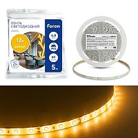 Лента светодиодная LS604 60SMD(2835)/м 4.8Вт/м 12В IP65 желт. (уп.5м) FERON 27674