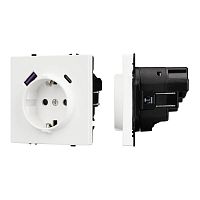 Розетка 1-м СП SCT-NOBE-MUAC-SFPL-WH 16А IP20 230В с USB зарядкой механизм Arlight 054284