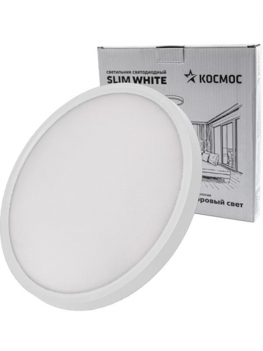 Светильник светодиодный SLIM WHITE 38Вт 6500К IP40 2700лм 230В 400х25мм КОСМОС KSlim38w_W6500K