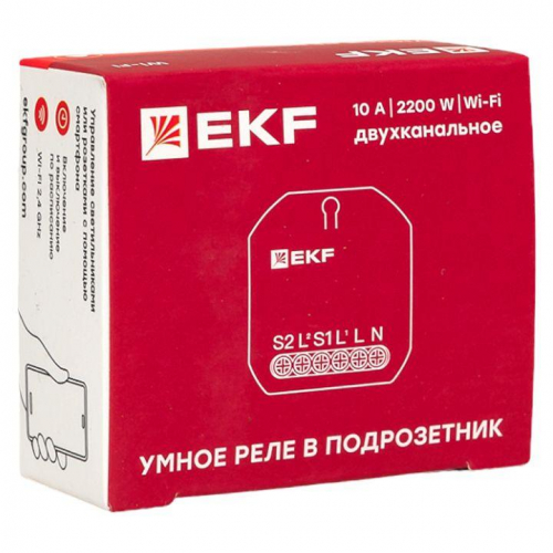 Реле в подрозетник 2-канальное Умное Wi-Fi Connect EKF ssh-2g-wf фото 12