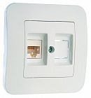 Розетка компьютерная кат.5E+гнездо Makel 55035