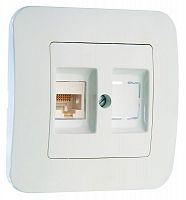 Розетка компьютерная кат.5E+гнездо Makel 55035