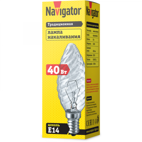 Лампа накаливания 94 332 NI-TC-40-230-E14-CL Navigator 94332 фото 2