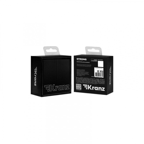 Выключатель 2-кл. СП STRONG MIELE 10А антрацит Kranz KR-78-0706-5 фото 7