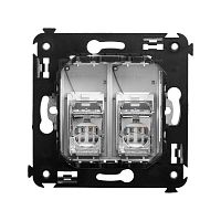 Розетка компьютерная 2-м СП Avanti "Закаленная сталь" RJ45 кат.6 экранир. DKC 4404394