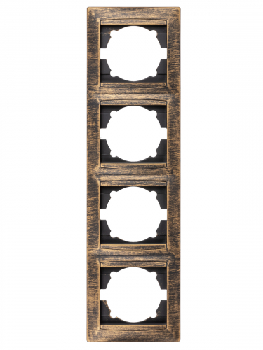 Рамка 4-х постовая вертикальная старинная бронза "Лама" TDM фото 3
