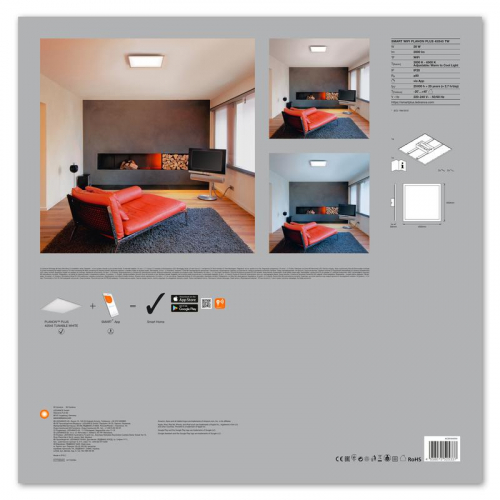 Светильник светодиодный SMART WIFI PLANON PLUS 45X45 TW LEDVANCE 4058075525337 фото 3