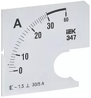 Шкала сменная для амперметра Э47 30/5А-1.5 72х72мм IEK IPA10D-SC-0030