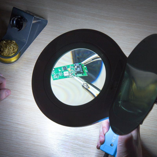 Лупа на струбцине круглая 5D с подсветкой 56 SMD LED d127мм черн. Rexant 31-0406 фото 2