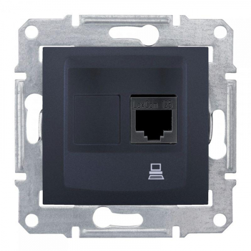 Розетка компьютерная 1-м СП Sedna RJ45 CAT.6 SchE графит SDN4700170