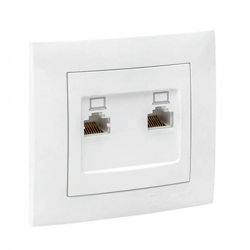 Розетка компьютерная 2-м СП Валенсия RJ45 бел. PROxima EKF EWK02-035-10 фото 5