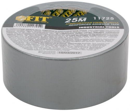 Лента клейкая универсальная армированная "Ductape" 48ммх25м FIT 11725 фото 3