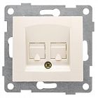 Розетка компьютерная 2-м СП Bravo RJ45 механизм беж. GUSI С10К2-003