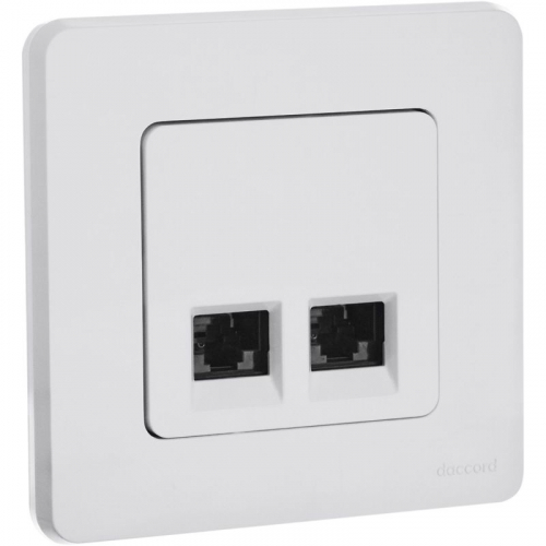 Розетка компьютерная 2-м Inspiria RJ45 кат.5E UTP бел. IEK 673835 фото 3