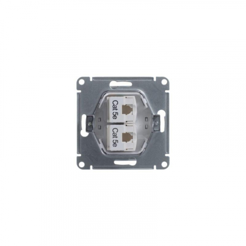 Розетка компьютерная 2-м Glossa RJ45 кат.5E механизм бел. SE GSL000185KK фото 2