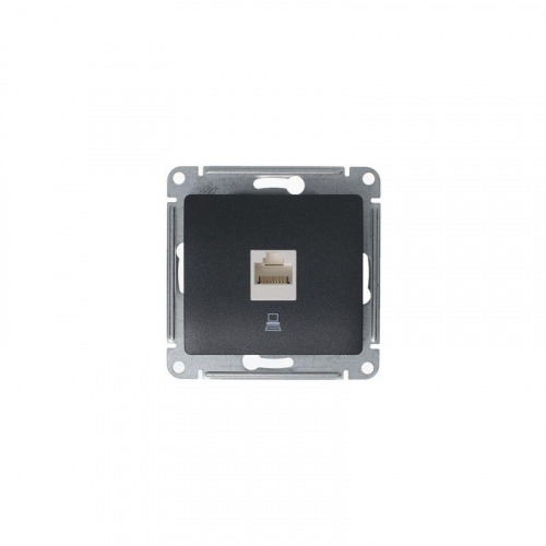 Розетка компьютерная 1-м Glossa RJ45 кат.5E механизм антрацит SE GSL000781K фото 3