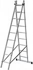 Лестница двухсекционная 2х9 H=257/426см 7.34кг алюм. FIT 65424