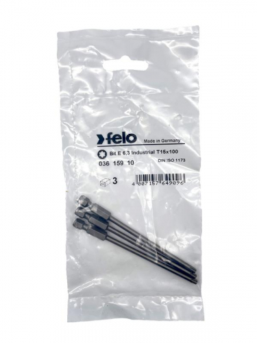 Бита крестовая Torx 15X100 Industrial (уп.3шт) FELO 03615910 фото 2