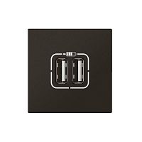 Розетка 2мод. USB Mosaic для зарядки черн. Leg 079194L