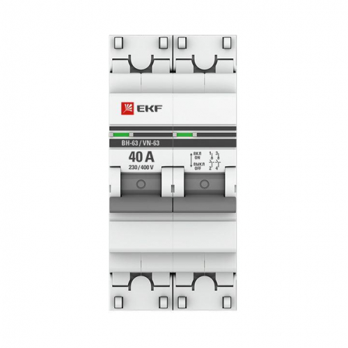 Выключатель нагрузки 2п 40А ВН-63 PROxima EKF SL63-2-40-pro фото 2