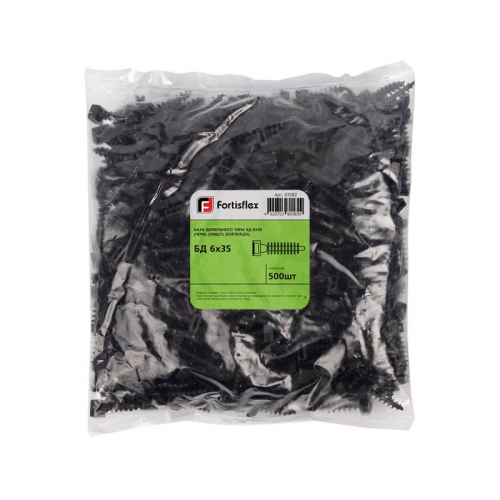 База дюбельного типа БД 6х35 черн. (уп.500шт) Fortisflex 61082 фото 4