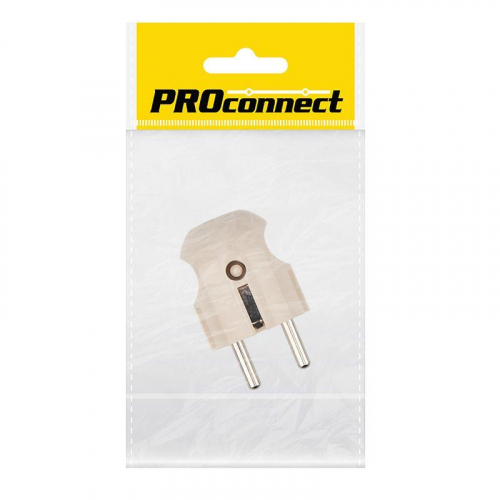 Вилка прямая 16А с заземл. крем. PROCONNECT 11-8531-4