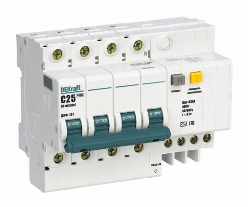 Выключатель автоматический дифференциального тока 4п C 40А 100мА тип AC 4.5кА ДИФ-101 8мод. SchE 15033DEK