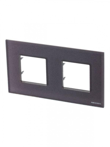 Рамка 2-м 2мод. Zenit стекло кофейное ABB 2CLA227200N3701