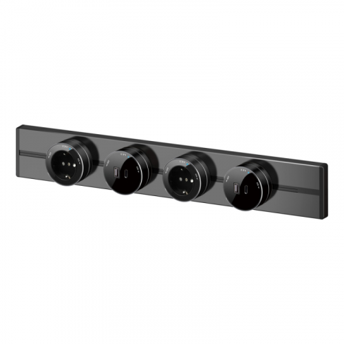 Розетка MultiTrack 16А 250В 2P+E кругл. антрацит SE MTK13001B фото 3