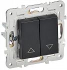 Выключатель жалюзи SKANDY 10А SK-V12Bl черн. IEK SK-V15-0-10-K02