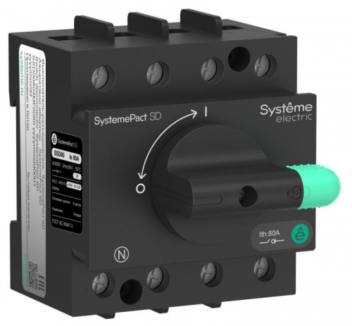 Выключатель-разъединитель SystemePact SD80 4п 80А SE SSD00804MF0080