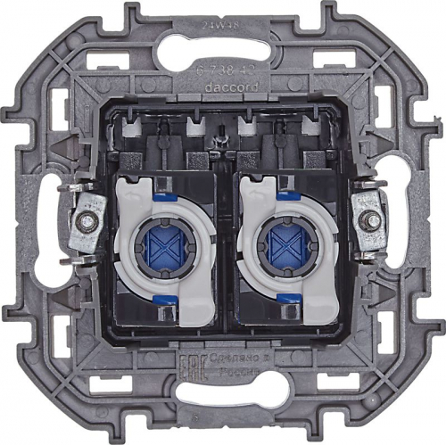 Розетка компьютерная 2-м Inspiria RJ45 кат.6 UTP механизм алюм. IEK 673842 фото 4