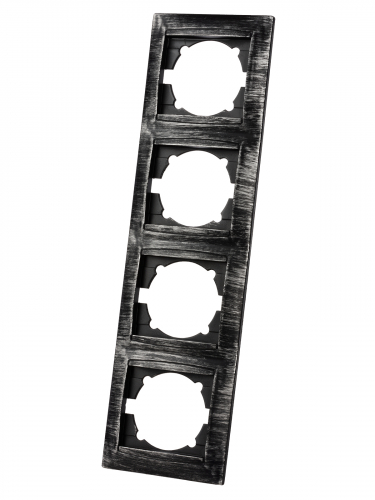 Рамка 4-х постовая вертикальная старинное серебро "Лама" TDM фото 2
