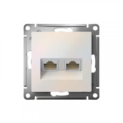 Розетка компьютерная 2-м AtlasDesign RJ45 кат.5E механизм жемчуж. SE ATN000485 фото 2