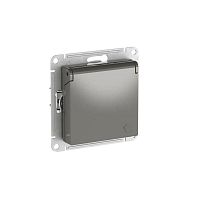 Розетка AtlasDesign 16А IP20 с заземл. защ. шторки с крышкой быстрозажим. клем. механизм сталь SE ATN000946S