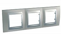 Рамка 3-м Unica Top хром никель/алюм. SchE MGU66.006.039