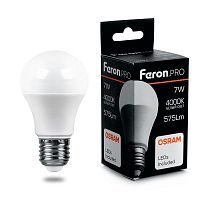 Лампа светодиодная LB-1007 7Вт A55 грушевидная 4000К E27 230В FERON 38024