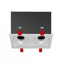 Рамка для модульного светильника FLEX 50 12 110х220х130 двойн. встраив. поворотная RAL9010 VARTON V1-R0-00435-10013-2000000