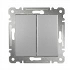 Выключатель 2-кл. СП Karea 10А IP20 механизм серебр. Makel 57065003