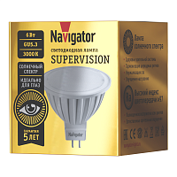Лампа светодиодная 80 551 NLL-MR16-6-230-3K-GU5.3-FR-SV 6Вт матовая 3000К тепл. бел. GU5.3 430лм 176-264В Supervision Navigator 80551