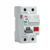 Выключатель дифференциального тока (УЗО) 2п 63А 100мА тип S DV AVERES EKF rccb-2-63-100-s-av