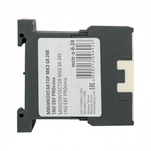 Мини-контактор МКЭ 6А кат. 24В AC 1НО PROxima EKF Mctr-s-6-24 фото 5