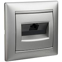 Розетка компьютерная 1-м СП Valena RJ45 кат.6 UTP на захватах механизм алюм. IEK 770246