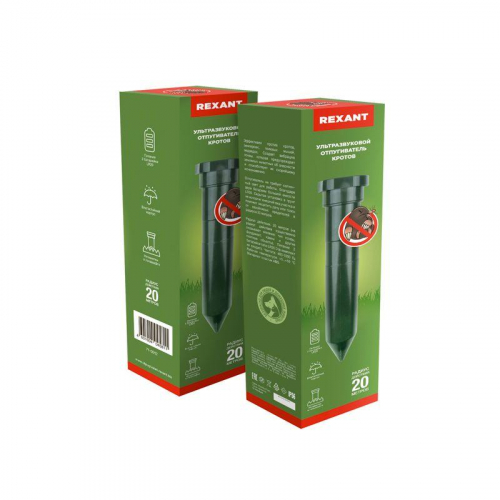 Отпугиватель кротов ультразвуковой R20м пластик Rexant 71-0012 фото 4