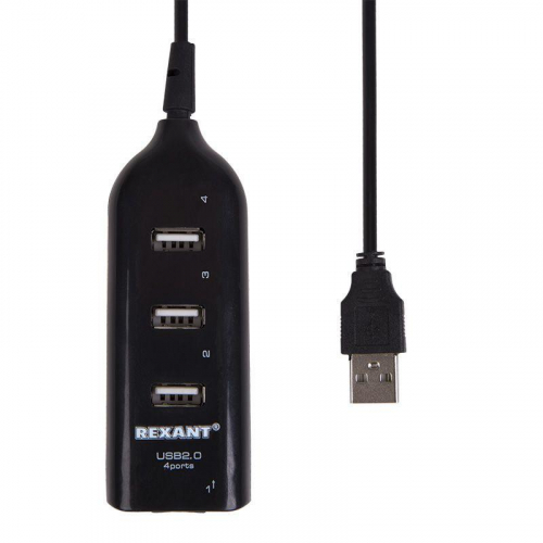 Разветвитель USB 2.0 на 4 порта Rexant 18-4105 фото 2
