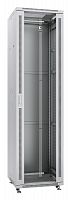 Шкаф монтажный телекоммуникационный напольный SH-05C-47U60/100 19дюйм для распред. и серверн. оборудования 47U 600х1000х2277мм передн. стеклян. и задн. сплошн. метал. двери ручка с замком сер. (RAL 7035) Cabeus 7160c