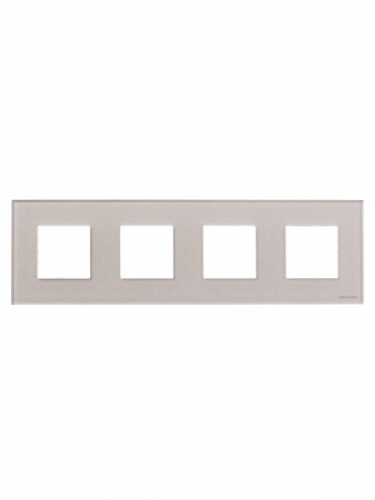Рамка 4-м 2мод. Zenit стекло жемчуж. ABB 2CLA227400N3501 фото 3